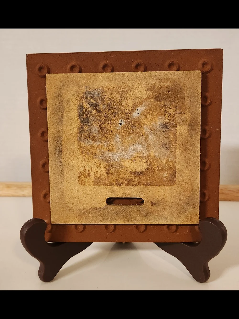 Vintage Earthtones Southwest Ceramic Art Tile Trivet 6x6 Gecko Lizard USA